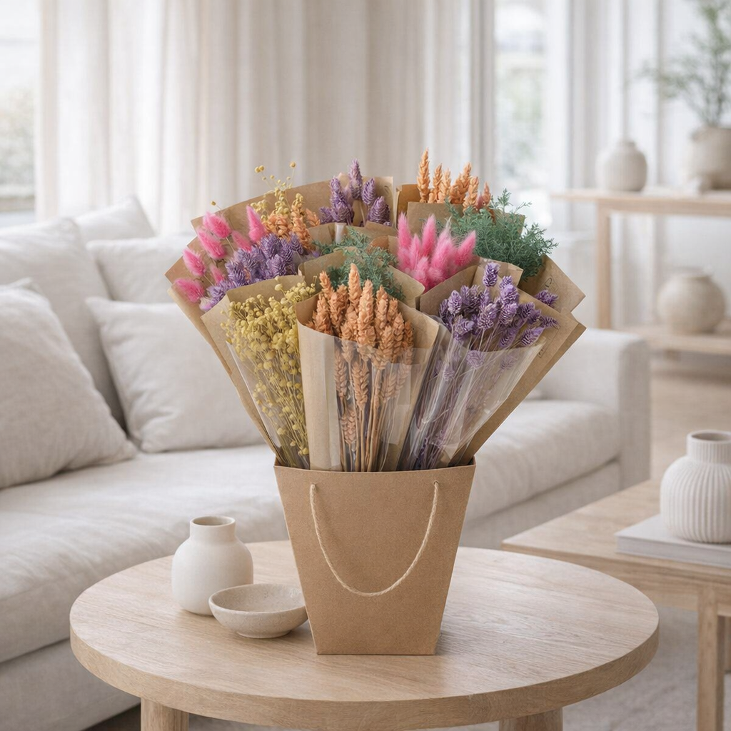 Fleurs séchées - Mono Mix - Pastel - ↕50 cm en situation