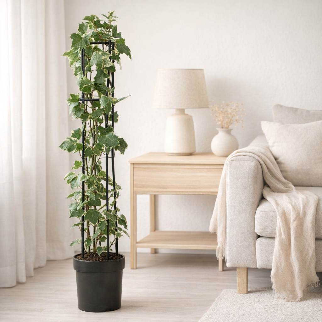 Hedera Gloire de Marengo '+ Light Label - Ø23cm - ↕115cm en situation