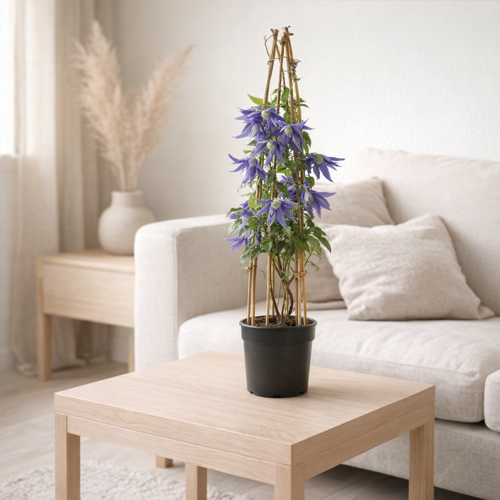 Clematis Spiky PBR +3.0 Étiquette - Ø17cm - ↕75cm en situation