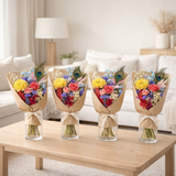 Fleurs séchées & Soie - Séchées & Soie - Summer Party - 4 bouquets - ↕55cm en situation