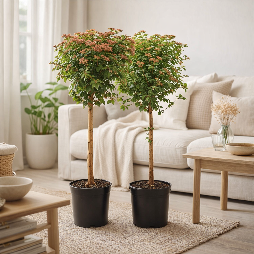 Viburnum tinum op stam - Ø21cm - ↕100cm en situation