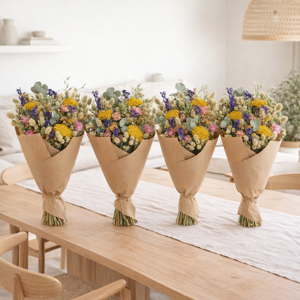 Fleurs séchées - Bouquet Classique - Multi - 4 bouquets - ↕60cm en situation
