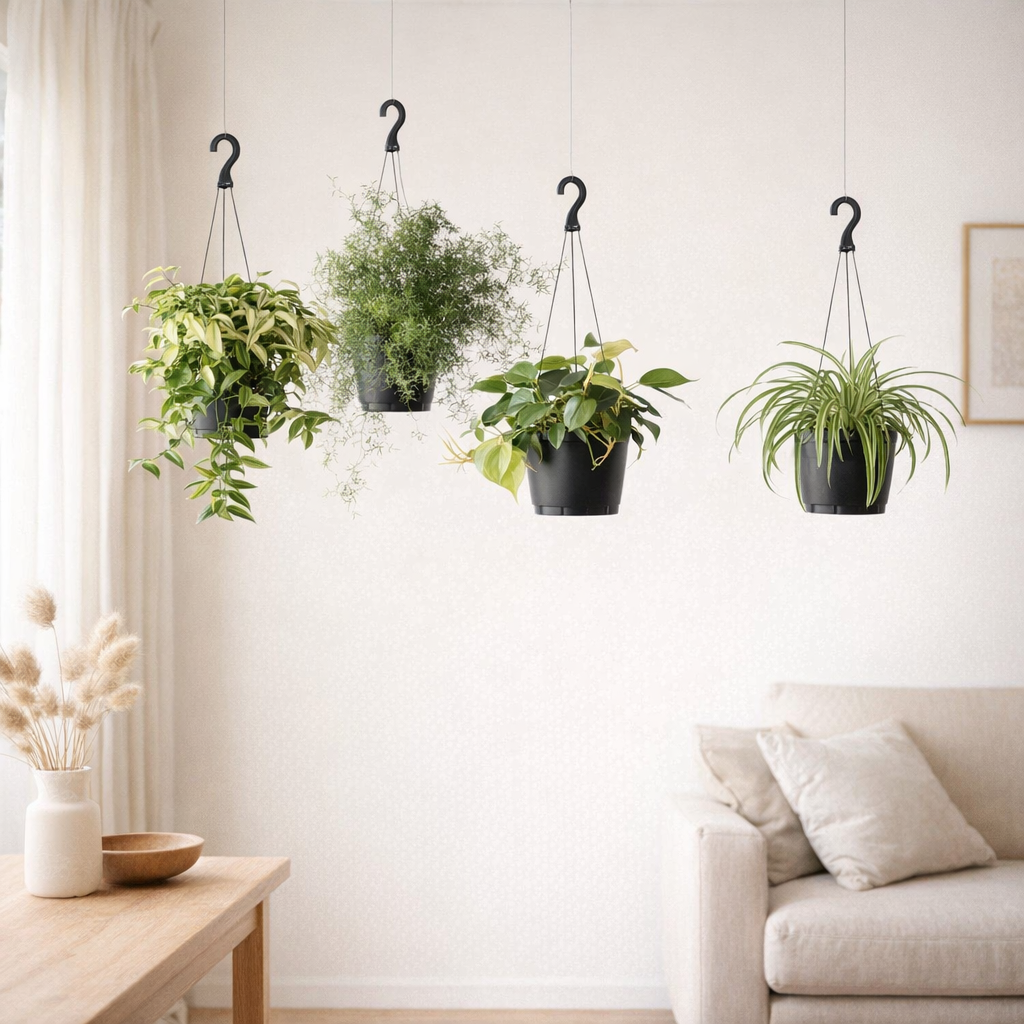Mélange de plantes d'intérieur Oasis suspendues - 4 pièces - Ø17cm - ↕35-40cm en situation