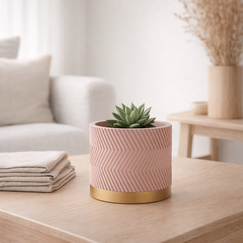 Pot rose rose grain d13 en situation