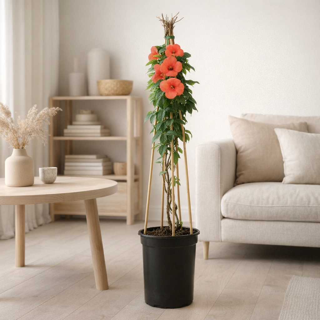 Campsis T. 'Madame Galen' + Light Label - Ø17cm - ↕75cm en situation