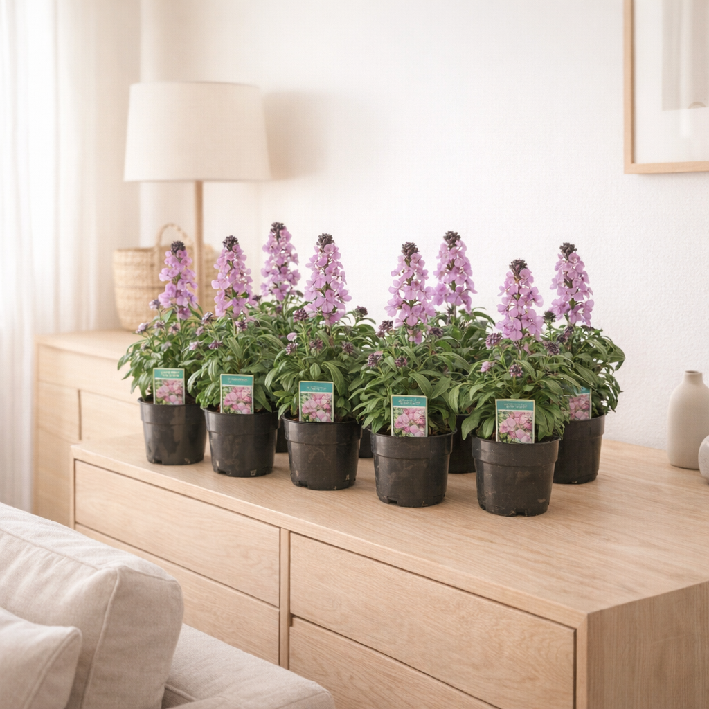 Eryse Linifolium 'Bowles Mauve' - 8 stuks - Ø13cm - ↕30cm en situation
