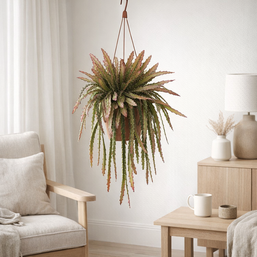 Lepismium cruciforme rouge 21 cm en situation