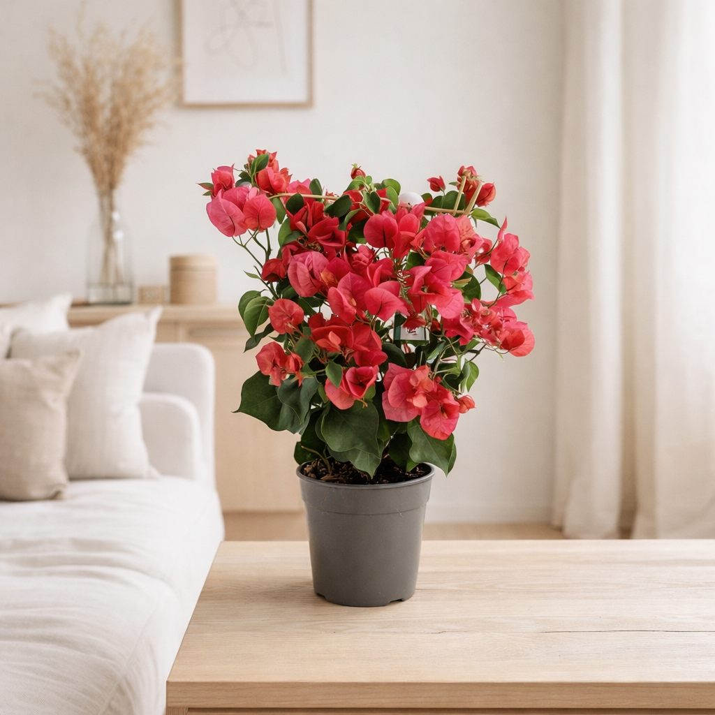 Bougainvillea Rood 12 cm Rek - Ø12cm - ↕40cm en situation