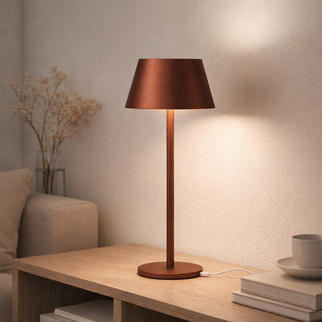 Lampe de table Milou Bronze sans câble en situation
