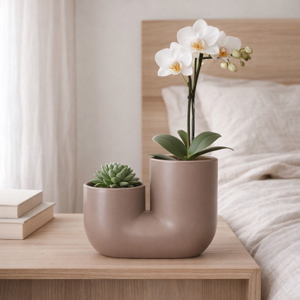 Kolibri Home - Cache-pot tube marron en situation