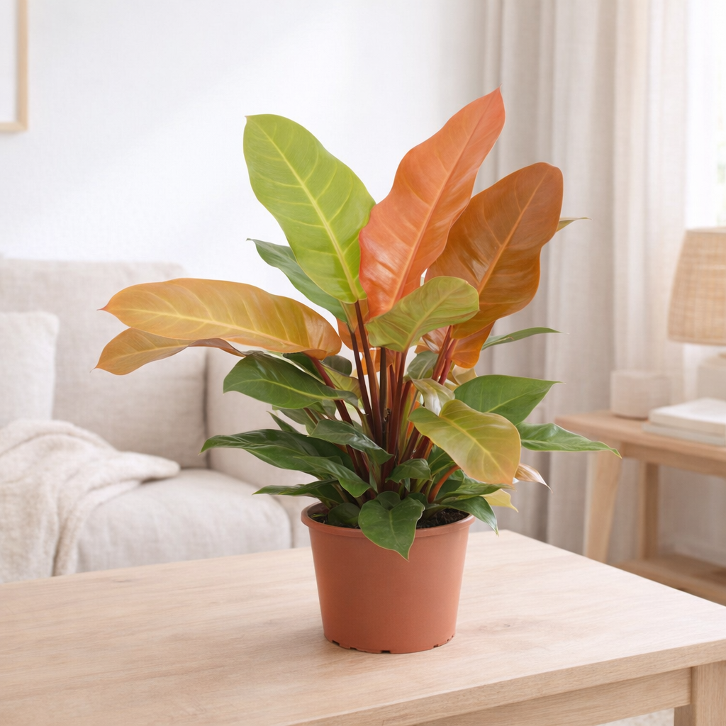 Philodendron Prince d'orange en pot Ø17 cm en situation