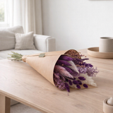 Lot de 6 bouquets de fleurs séchées violettes 60 cm en situation