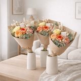 Fleurs séchées & Soie - Séchées & Soie - Pastel Dream - 4 bouquets - ↕55cm en situation