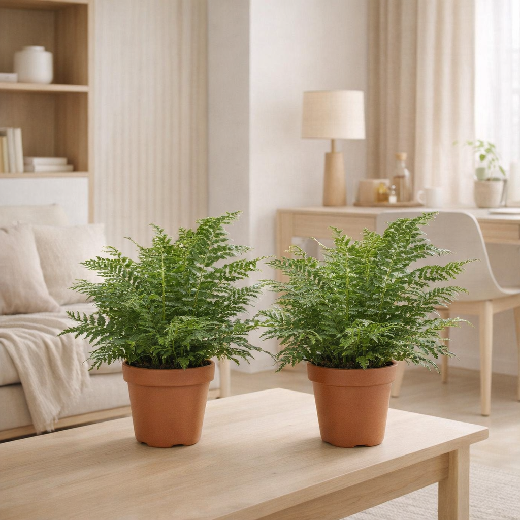 Lot de 2 plantes Blechnum argenté Ø17 cm en situation