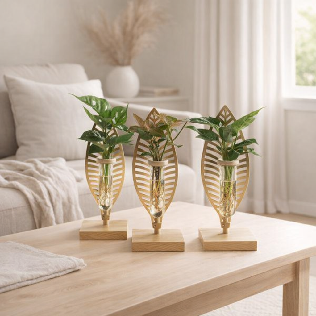 Mélange de plantes d'intérieur en verre Vérone - 1 pièce - Ø7 ↕10 en situation
