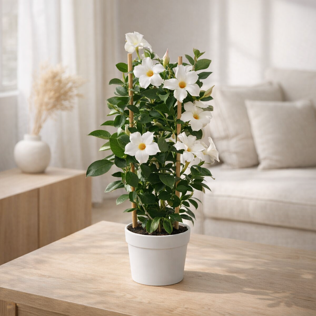 Mandevilla Sundaville blanche en situation