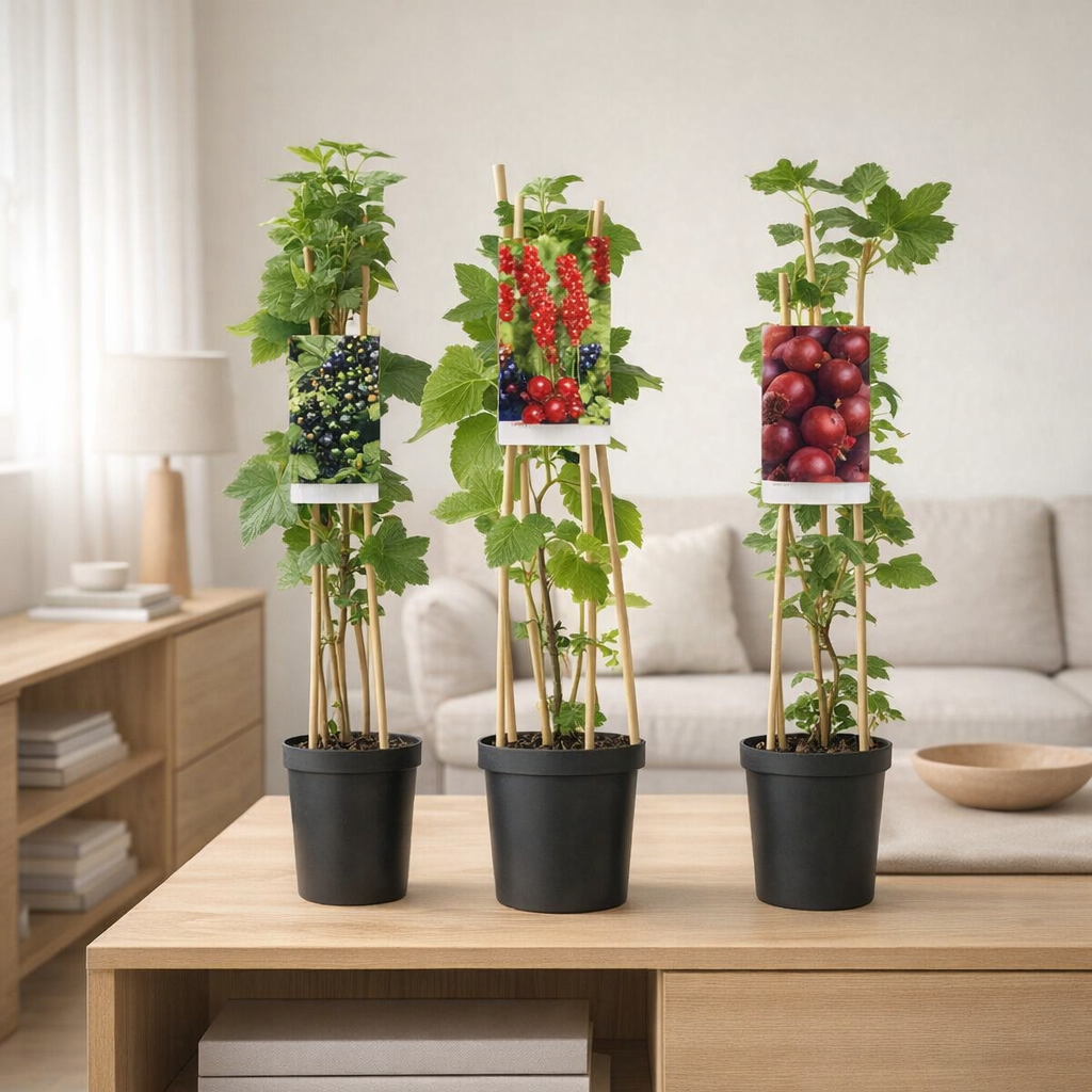 Fruit de mixage, baies + étiquette légère - Ø17cm - ↕75 cm en situation