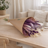 Fleurs séchées - Grand bouquet champêtre exclusif - Violet - ↕60 cm en situation