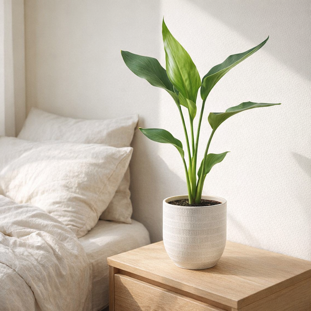 Strelitzia Reginae Ø12 cm ↕40 cm blanc en situation
