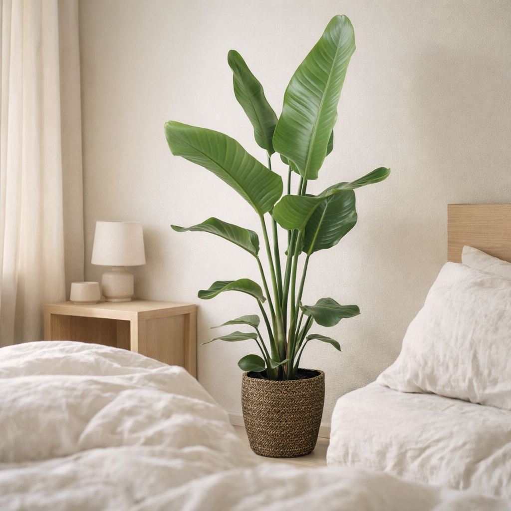 Strelitzia nicolai - Ø21cm - ↕100cm + selin pot d22x19cm - noir en situation