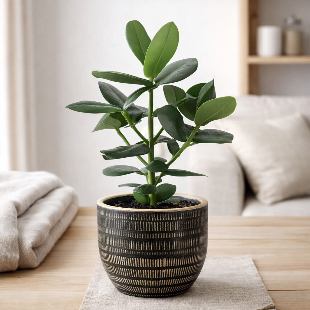 Clusia Rosea Princess - Ø12cm - ↕15cm + beau pot d14x13cm - zwart en situation
