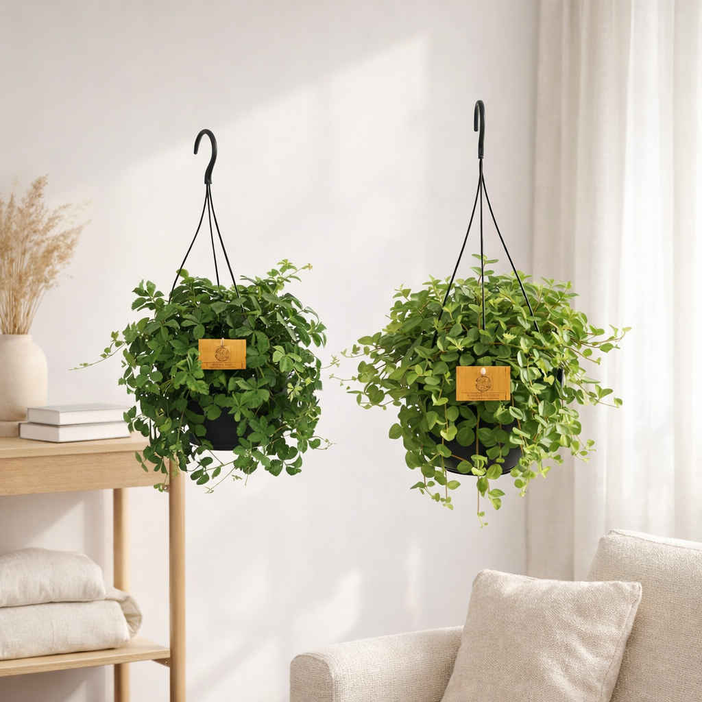 Duo de plantes suspendues - 2 pièces - Ø15cm - ↕25cm en situation
