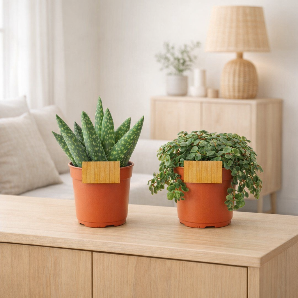 2x Aloe Paradisicum + 2x Sedum Tornado - 4 pièces - Ø10,5cm - ↕10cm en situation