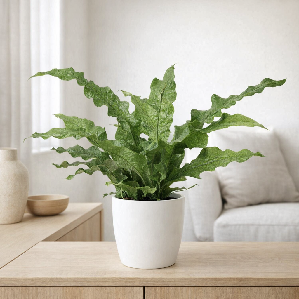 Microsorum diversifolium - Ø17cm - ↕45cm + pot Bruxelles D18x17cm - Esprit en situation
