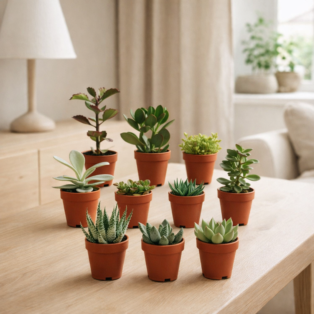 Mélange succulent - 10 pièces - 7 cm - Ø5.5 en situation