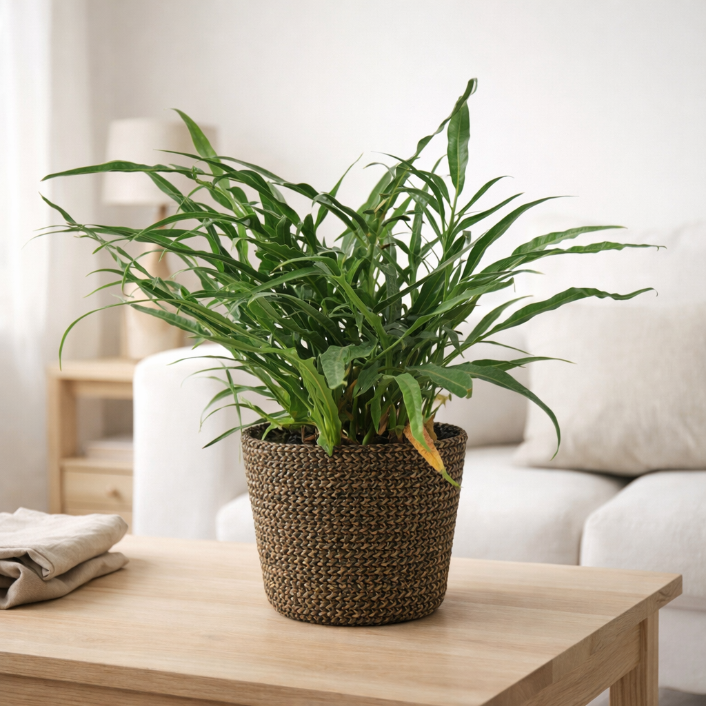 Aglaomorpha coronans - Ø17cm - ↕45cm + selin pot d18x16cm - noir en situation