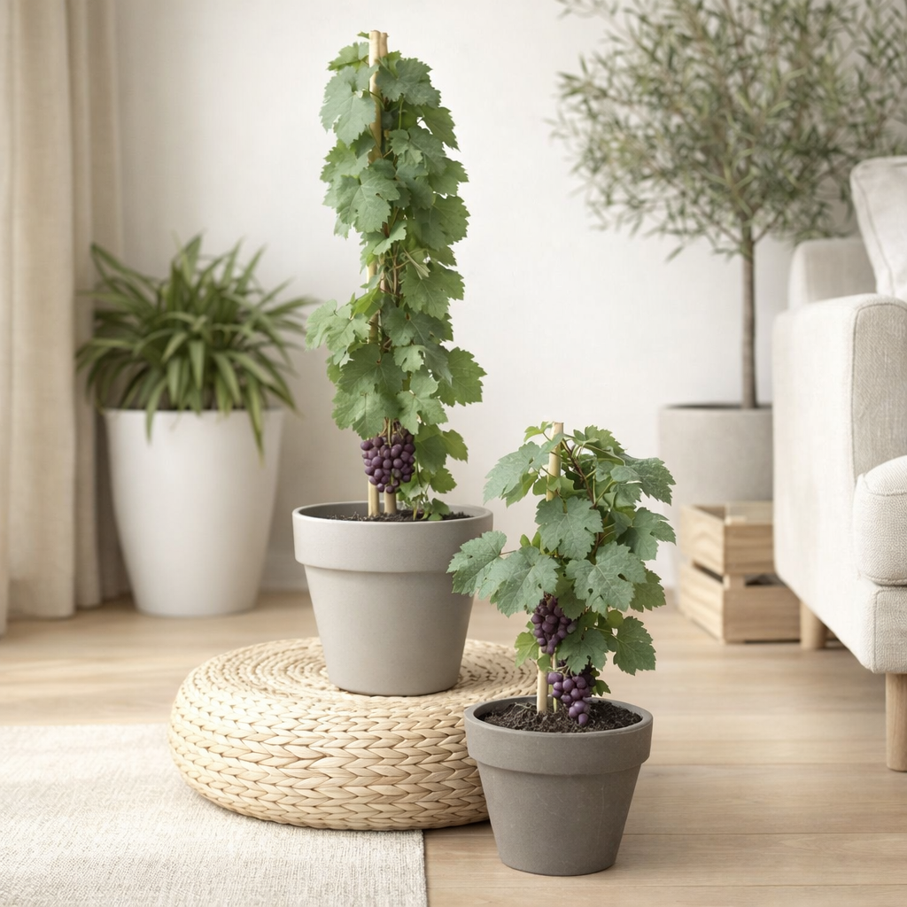 3x - Vitis Pixie 'Cabernet France' - ↨30cm - Ø14 en situation