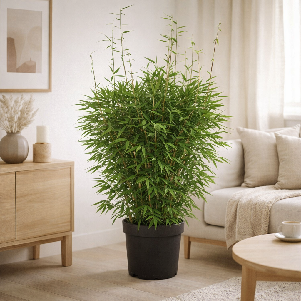 Fargesia 'Moontears'® boobux - Cultives compacte, bambou non prolifératrice - Ø29cm - ↕70cm en situation