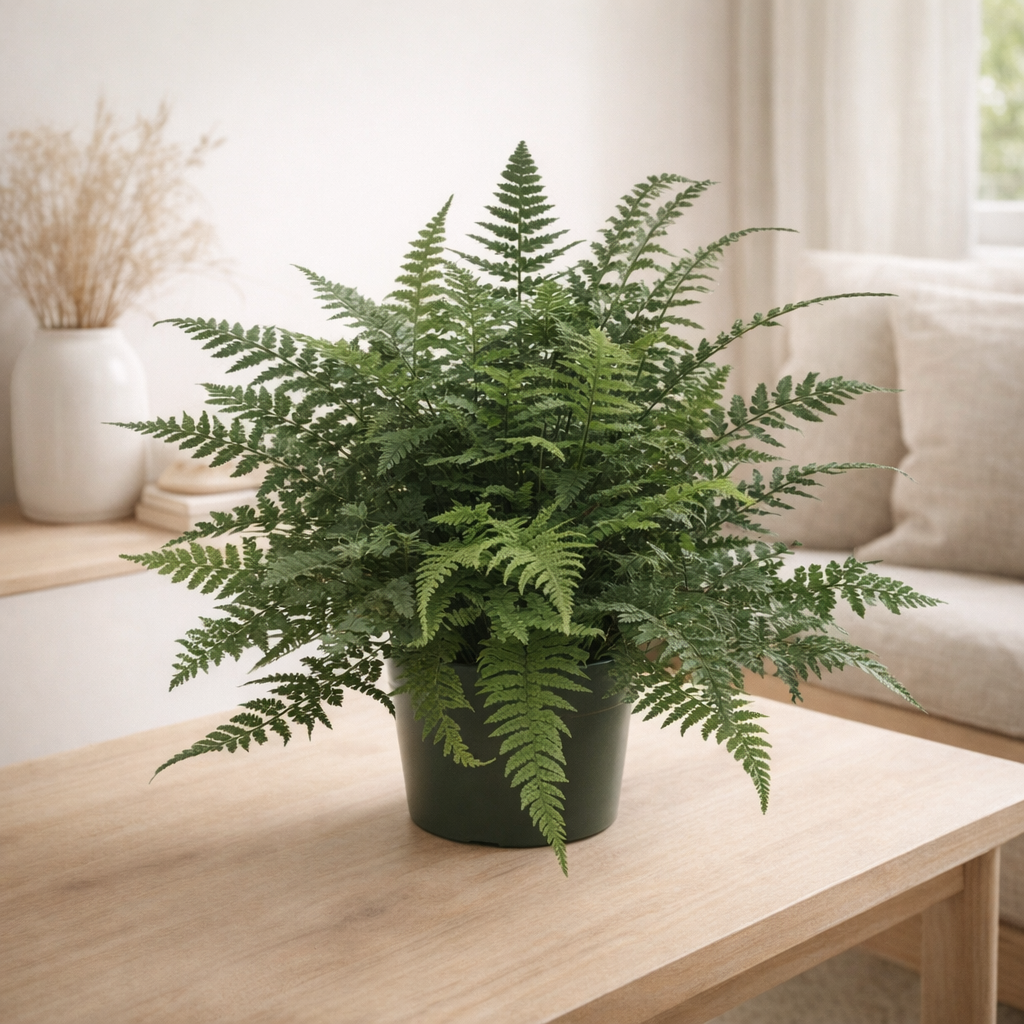 Fougère Polystichum tsussimsense 17 cm verte en situation