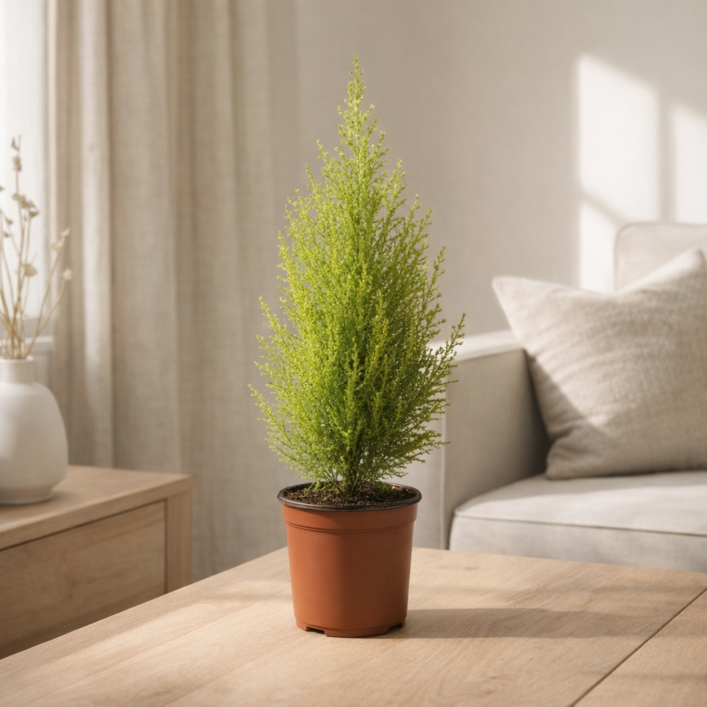 Cupressus Goldcrest Wilma verte en situation