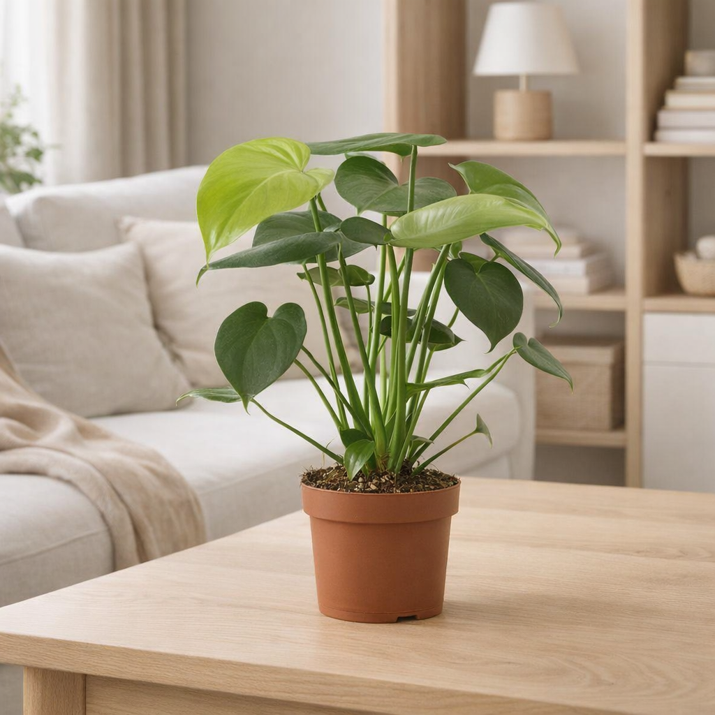Délicieux monstera tauerii 12cm - Ø12cm - ↕30cm en situation