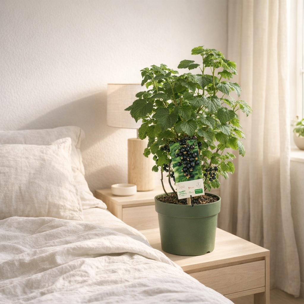 Ribes bio Little Black Sugar noire Ø23 cm en situation