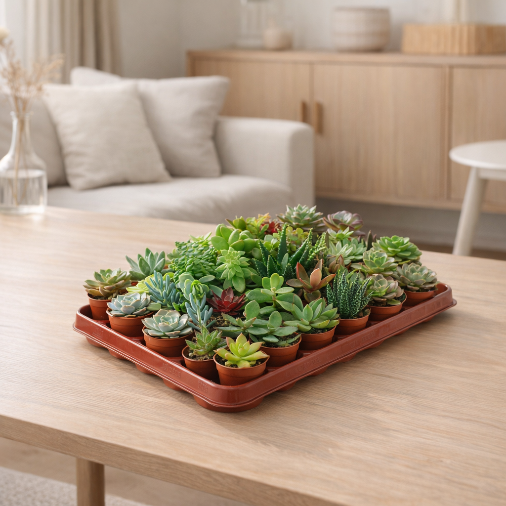 Mélange Succulent - 30 pièces - 7cm - Ø5,5 en situation