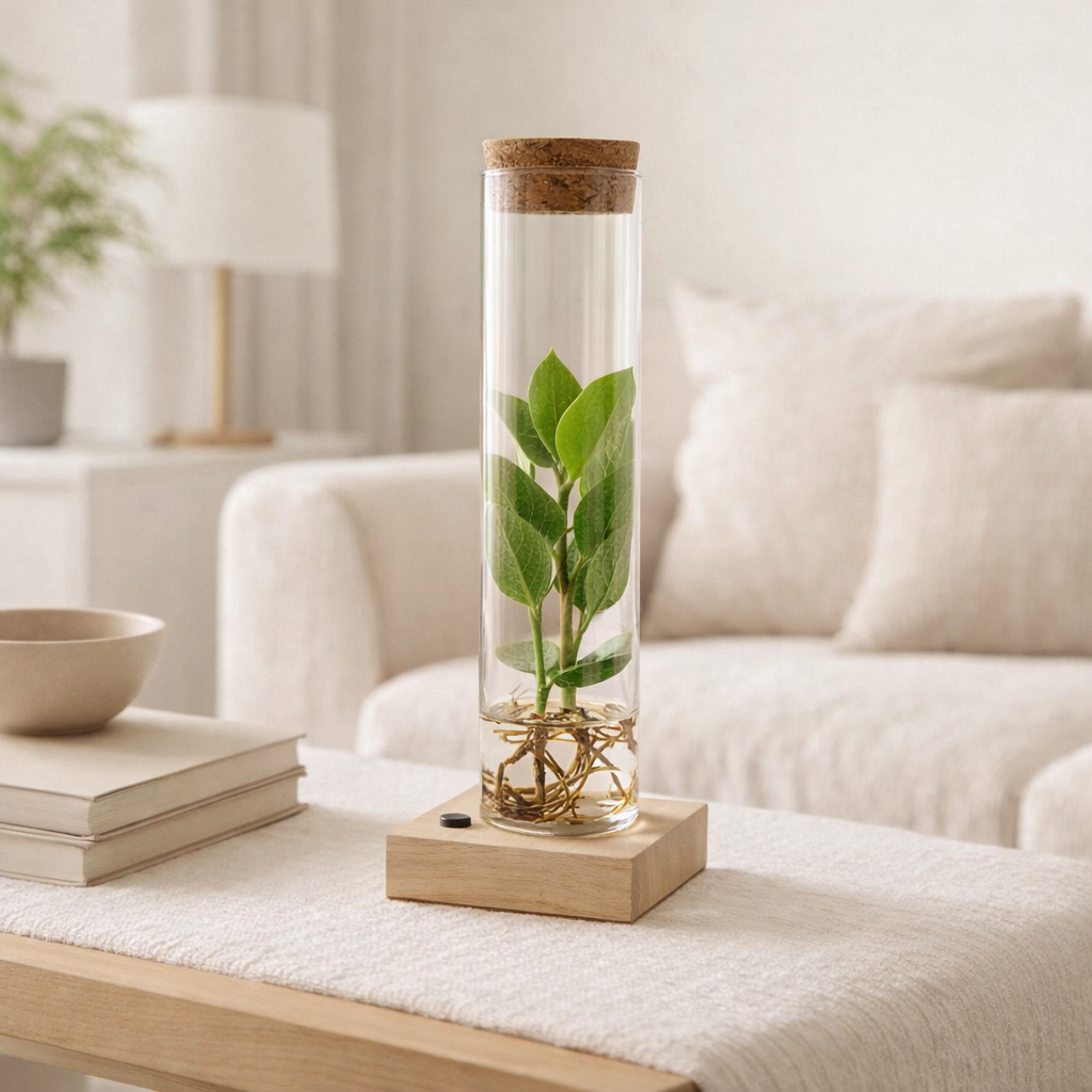 Tube en verre verrouillable + LED - Ø 5 cm - ↕ 10 cm en situation