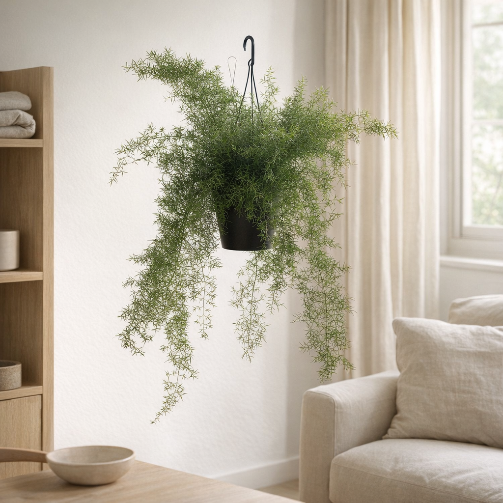 Asparagus densiflorus blanc 19 cm en situation
