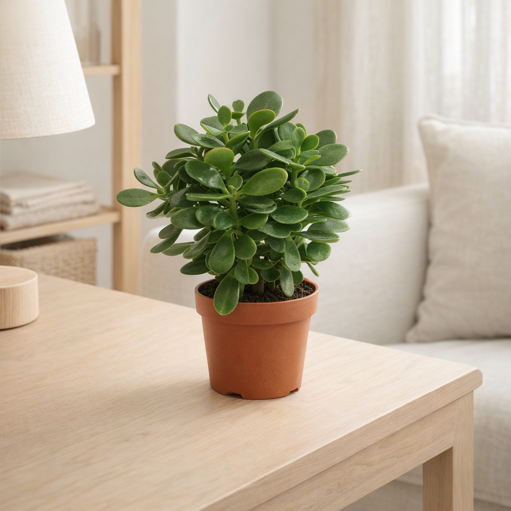 Crassula ovata argentée Ø11 cm en situation