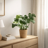 Monstera en panier naturel - Ø21 cm - ↕60cm en situation
