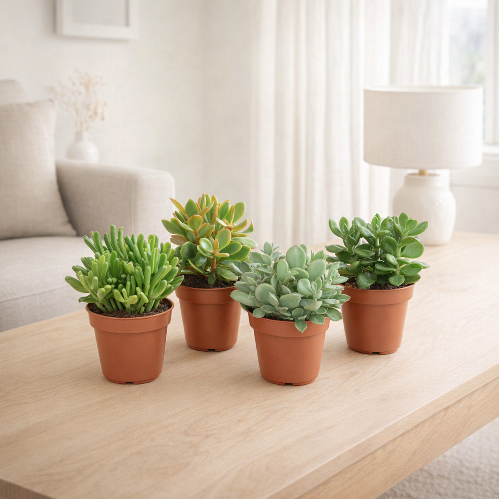 Crassula Mix - 4 pièces - Ø12cm - ↕23cm en situation