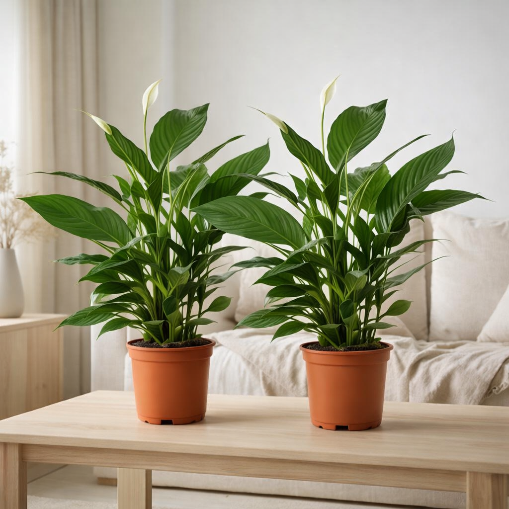Spathiphyllum vivaldi - 2 pièces - Ø17cm - ↕70cm en situation