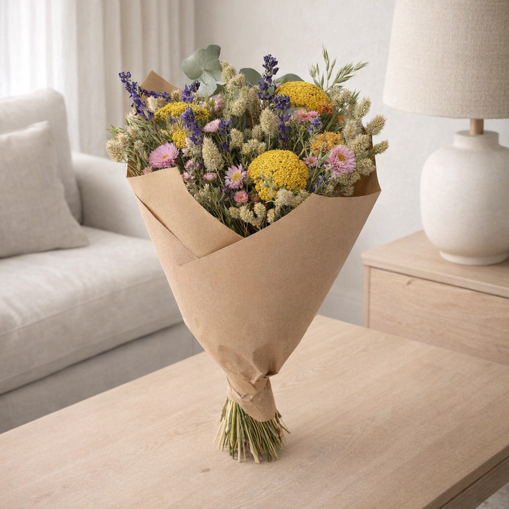Fleurs séchées - Bouquet classique - Multi - ↕60 cm en situation