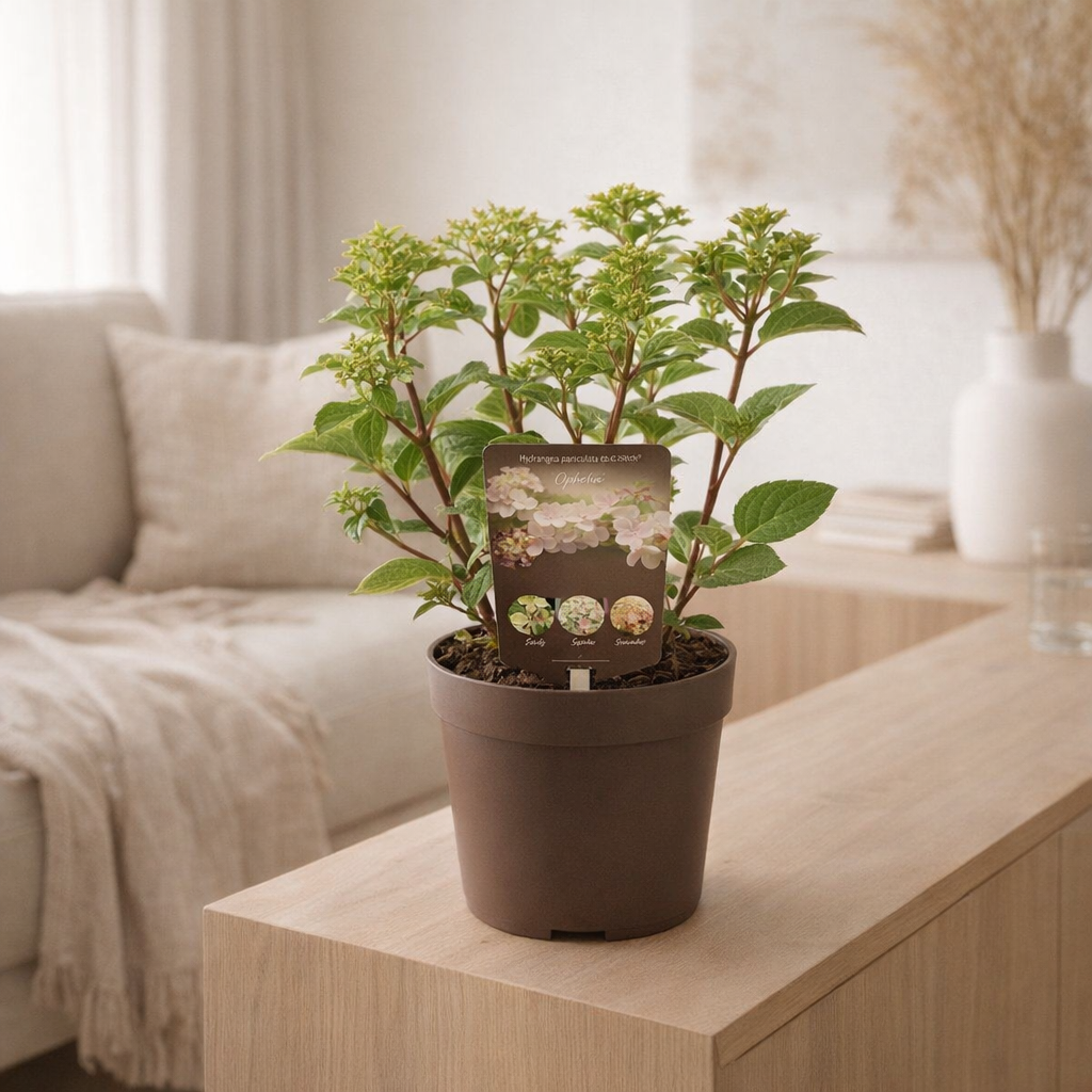 Hydrangea paniculata 'Witch Ophelia' - Ø15 cm - ↕20 cm en situation
