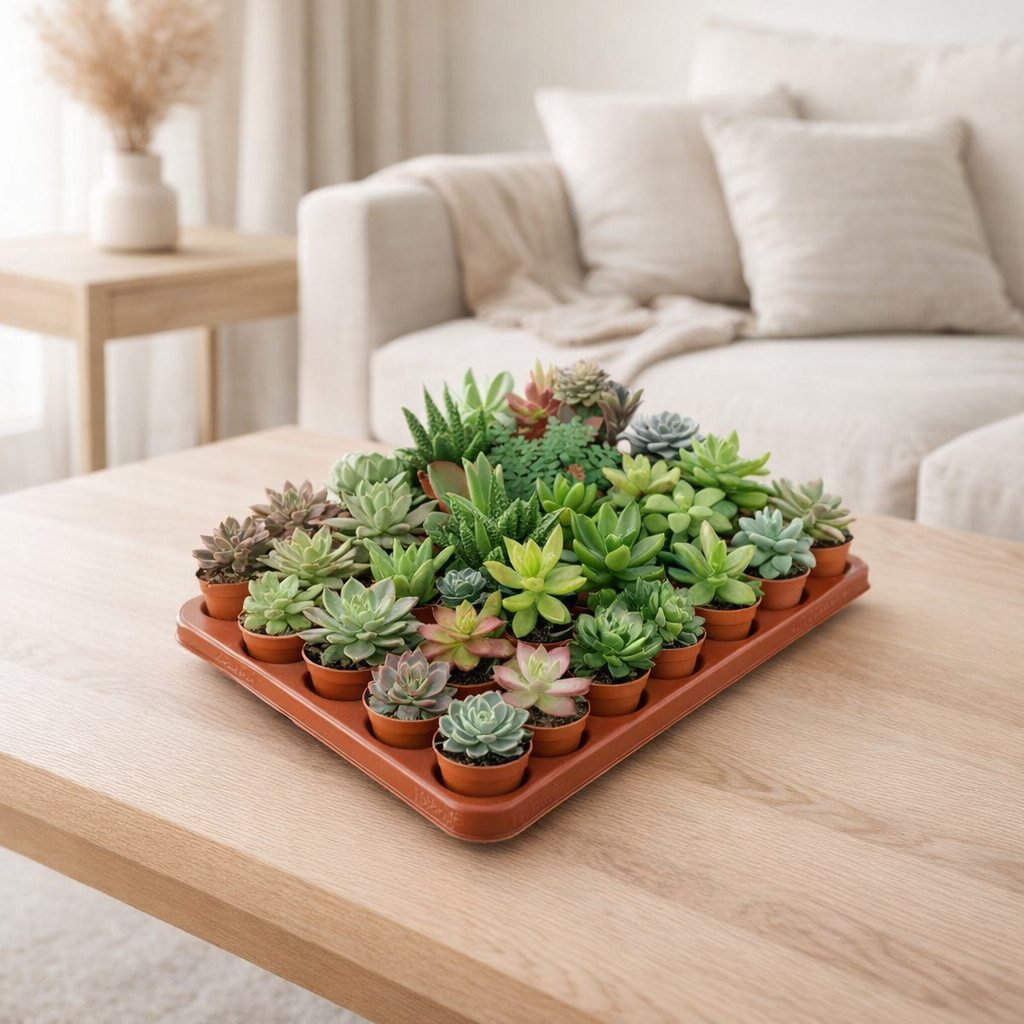 Lock | Succulentes 30 morceaux de taille de pot 5,5 cm en situation