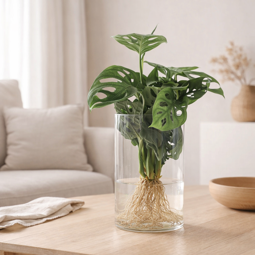Monstera dans le cylindre Glas - Ø12cm - ↕25cm en situation