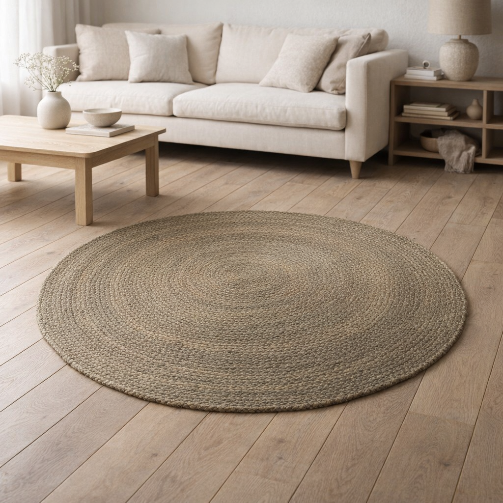 Tapis Séville olive Ø 1,50 m en situation