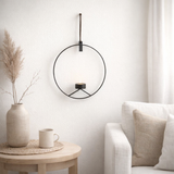 Mur rond rond du support noir en situation