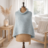 Poncho Lynn vieux bleu en situation